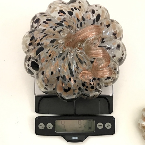 Glass Pumpkins Metallic Bronzy Gold Curly Stem Centerpiece Fall Thanksgiving - Picture 12 of 14